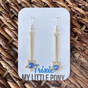New Handmade Silver-Tone “Trixie” (My Little Pony) Dangle Wands Earrings